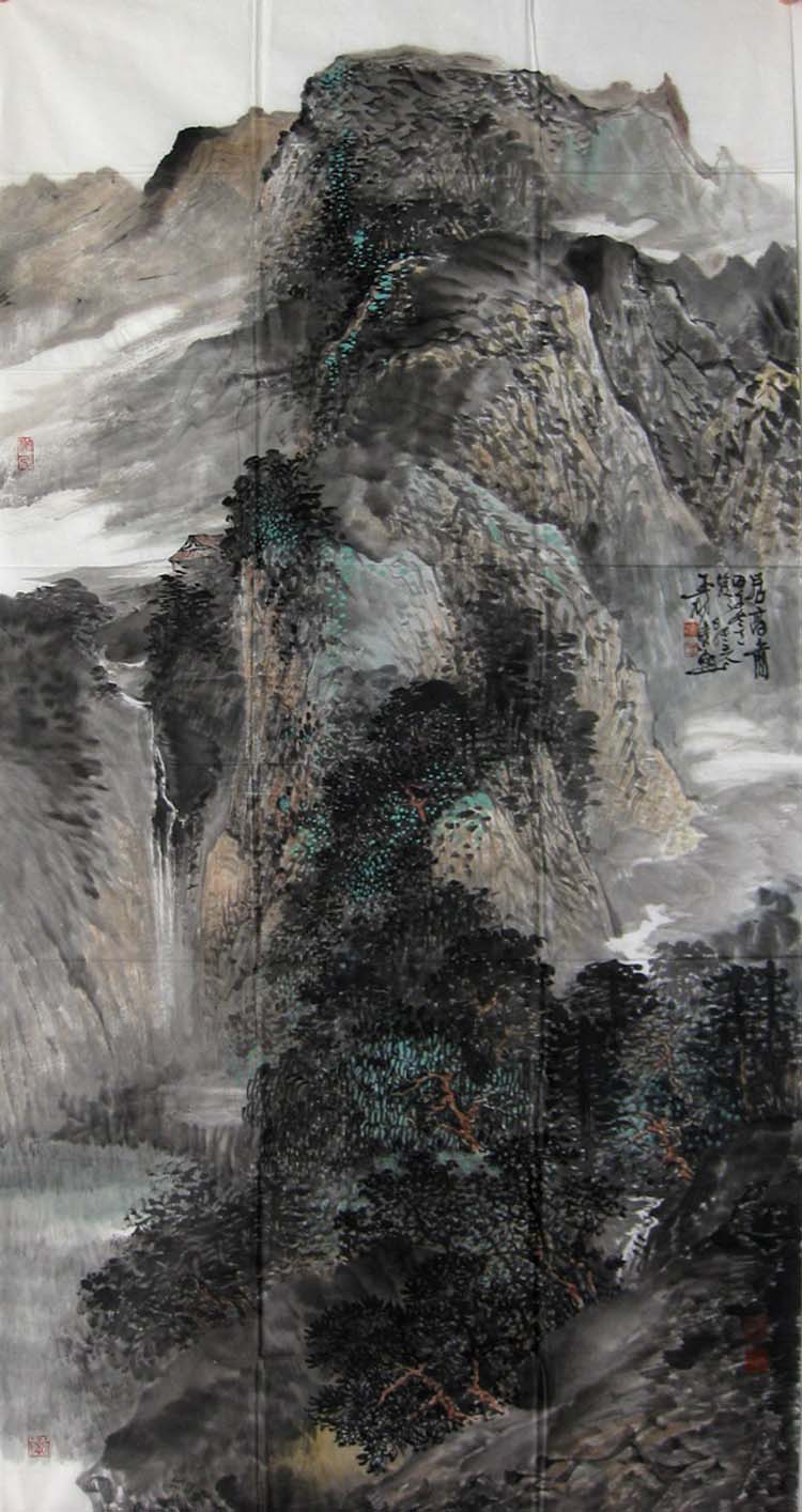 作品名称 山水 作者 王树清 编号 10689 作品规格 136*68 价格 12000